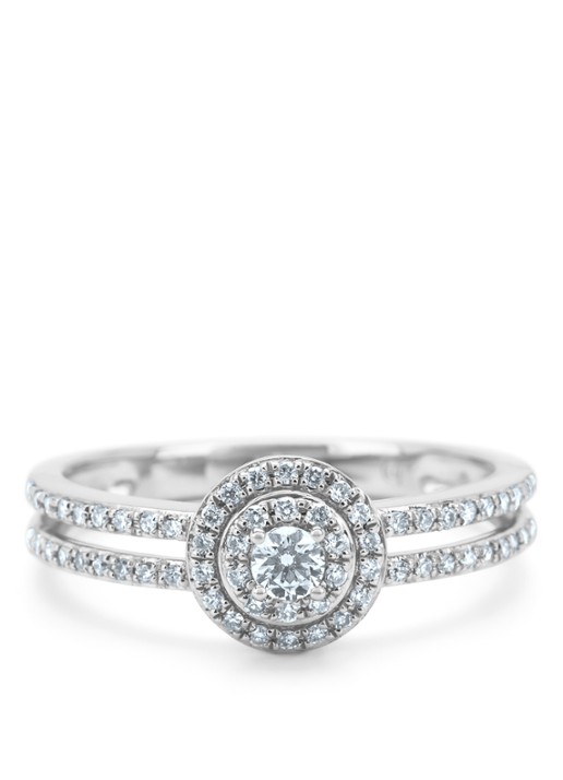 Diamond Point Witgouden ring, 0.28 ct diamant, Petite Romance - detail 3 witgoud
