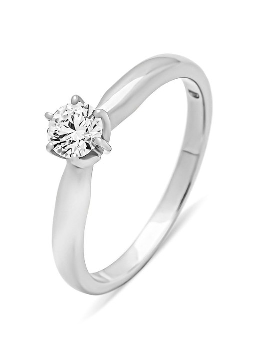 Diamond Point Witgouden ring, 0.30 ct diamant, Hearts & Arrows