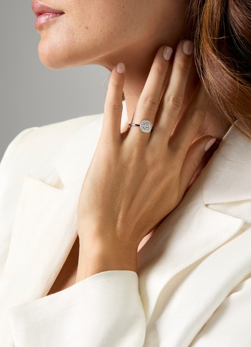 Diamond Point Witgouden ring, 0.31 ct diamant, Enchanted - voorkant 6 witgoud