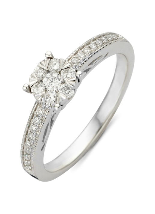 Diamond Point Witgouden ring, 0.32 ct diamant, Enchanted