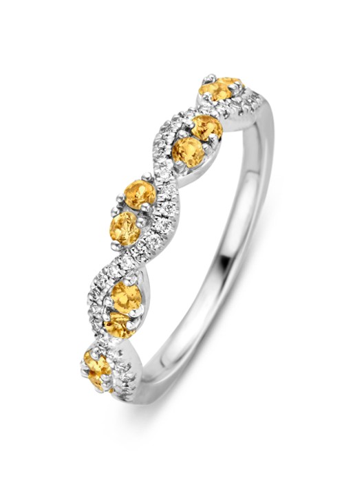 Diamond Point Witgouden ring 0.33 ct citrien Colors - voorkant 2 witgoud