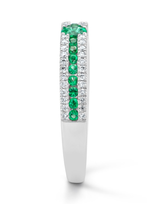 Diamond Point Witgouden ring, 0.36 ct smaragd, Majestic - detail 4 witgoud