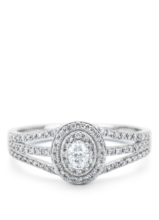 Diamond Point Witgouden ring, 0.38 ct diamant, Petite Romance - detail witgoud