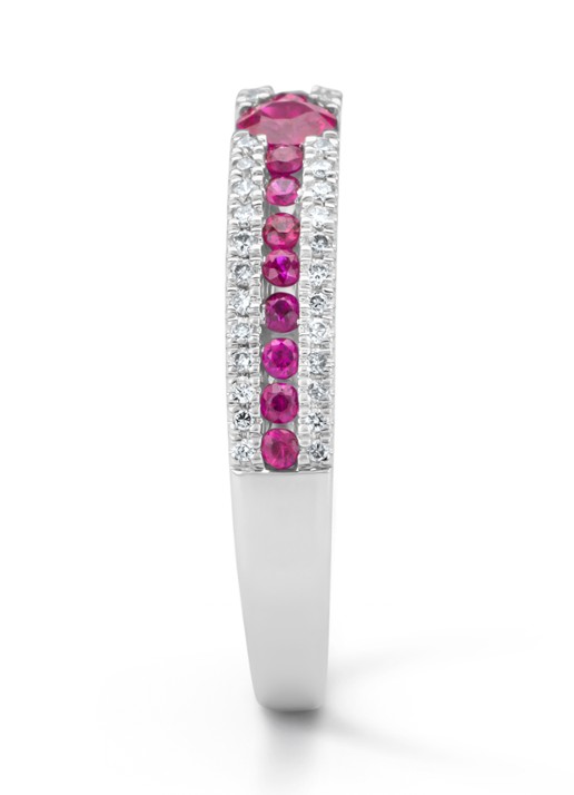Diamond Point Witgouden ring, 0.38 ct robijn, Majestic - detail 2 witgoud