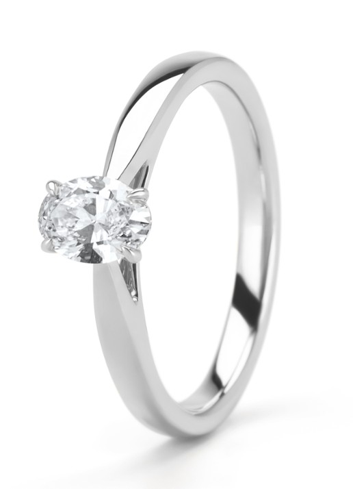 Diamond Point Witgouden ring, 0.50 ct diamant, Perfect Match - voorkant witgoud