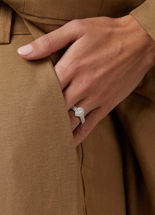 Diamond Point Witgouden ring, 0.50 ct diamant, Petite Romance - detail 5 witgoud