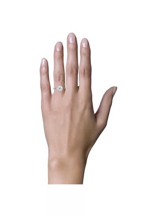 Diamond Point Witgouden ring 0.65 ct diamant Hearts & Arrows - detail witgoud