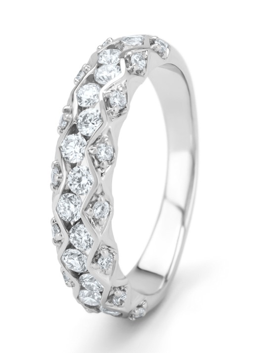 Diamond Point Witgouden ring, 0.73 ct diamant, Majestic