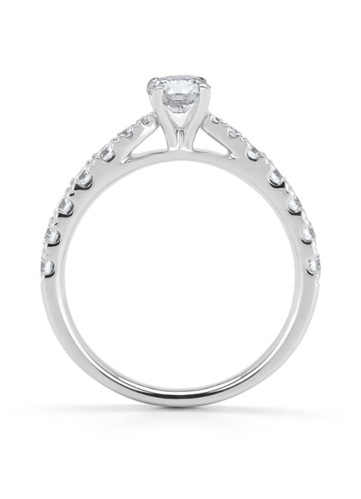 Diamond Point Witgouden ring, 0.87 ct diamant, Perfect Match - achterkant 3 witgoud