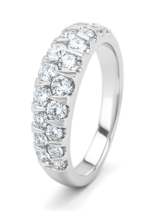 Diamond Point Witgouden ring, 1.05 ct diamant, Caviar - detail witgoud