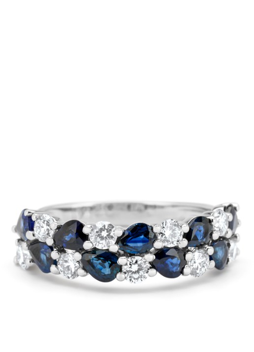 Diamond Point Witgouden ring, 1.65 ct blauwe saffier, Eden - detail 4 witgoud