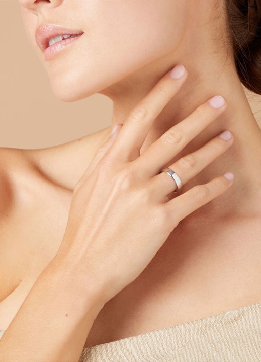 Diamond Point Witgouden ring Wedding - voorkant 4 witgoud