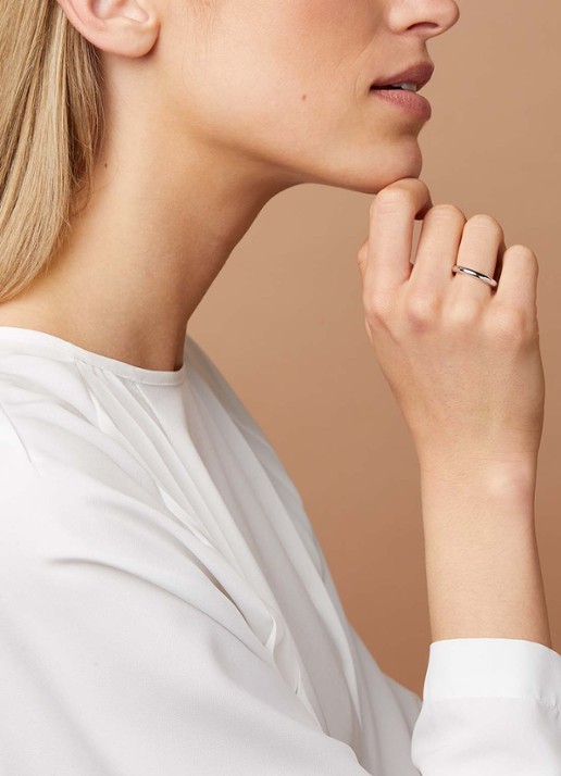 Diamond Point Witgouden ring Wedding - voorkant 3 witgoud