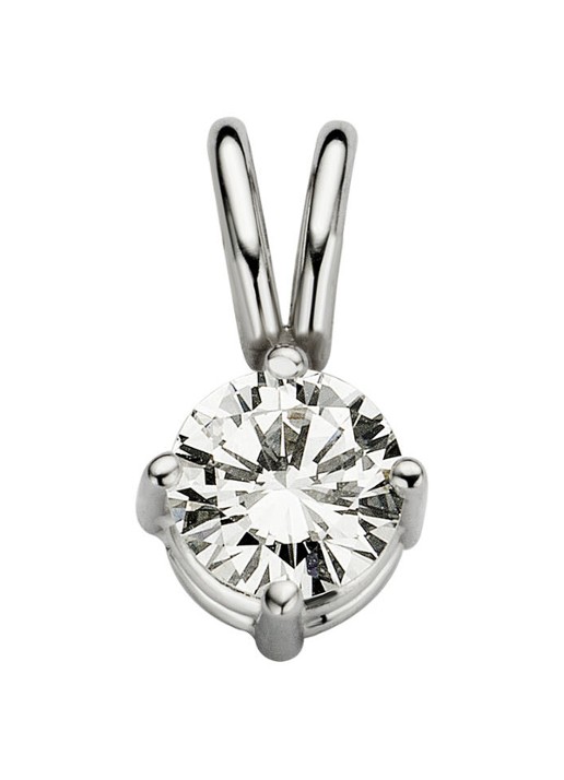 Diamond Point Witgouden solitair groeibriljant hanger, 0.25 ct. 0.25 ct diamant Groeibriljant