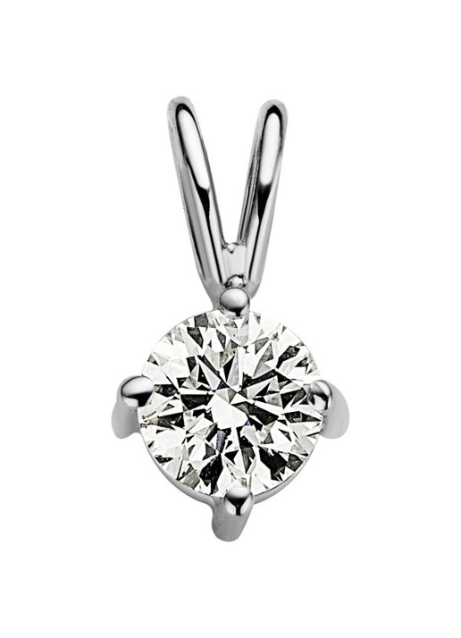 Diamond Point Witgouden solitair groeibriljant hanger, 0.45 ct. 0.45 ct diamant Groeibriljant