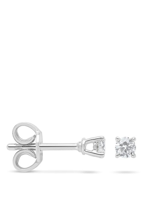 Diamond Point Witgouden solitair groeibriljant oorstekers, 0.14 ct. 0.14 ct diamant Groeibriljant