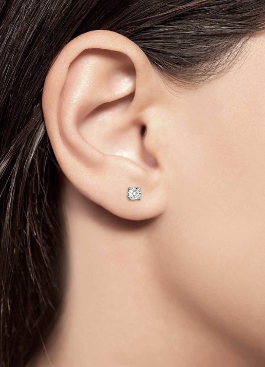 Diamond Point Witgouden solitair groeibriljant oorstekers, 0.46 ct. 0.46 ct diamant Groeibriljant - voorkant 2 witgoud