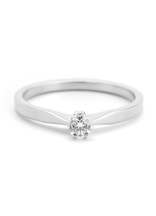 Diamond Point Witgouden solitair groeibriljant ring, 0.12 ct. - detail witgoud