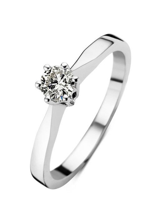 Diamond Point Witgouden solitair groeibriljant ring, 0.17 ct. 0.17 ct diamant Groeibriljant