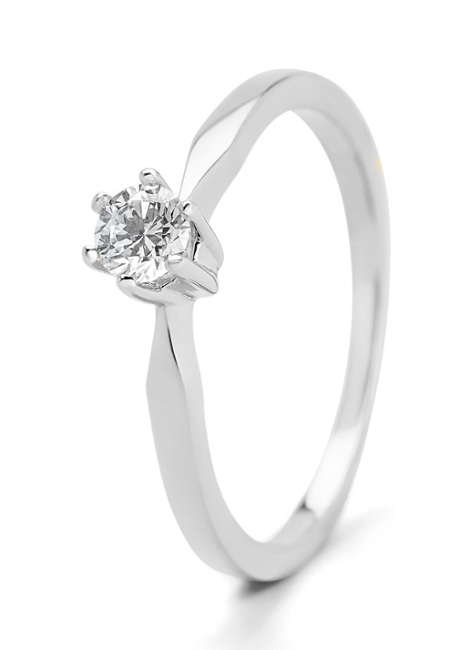 Diamond Point Witgouden solitair groeibriljant ring, 0.23 ct. 0.23 ct diamant Groeibriljant