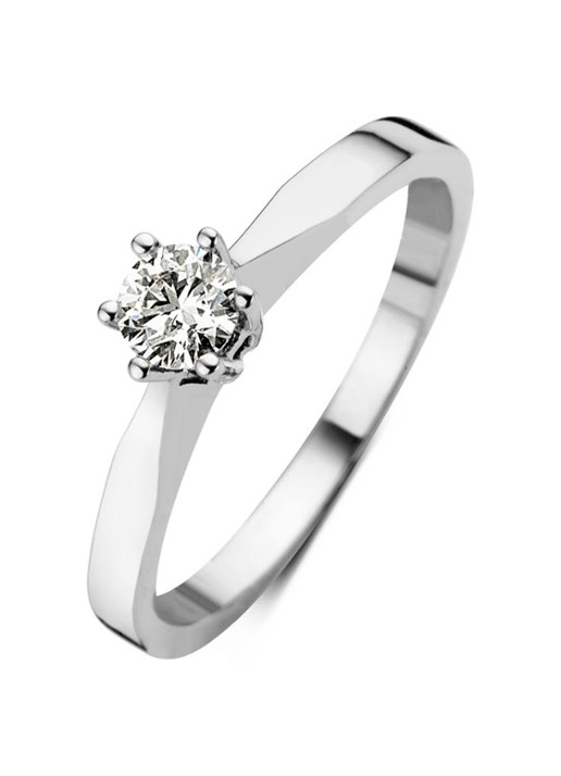 Diamond Point Witgouden solitair groeibriljant ring, 0.27 ct. 0.27 ct diamant Groeibriljant