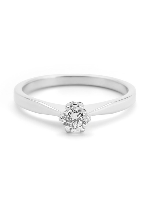 Diamond Point Witgouden solitair groeibriljant ring, 0.28 ct. 0.28 ct diamant Groeibriljant - detail witgoud