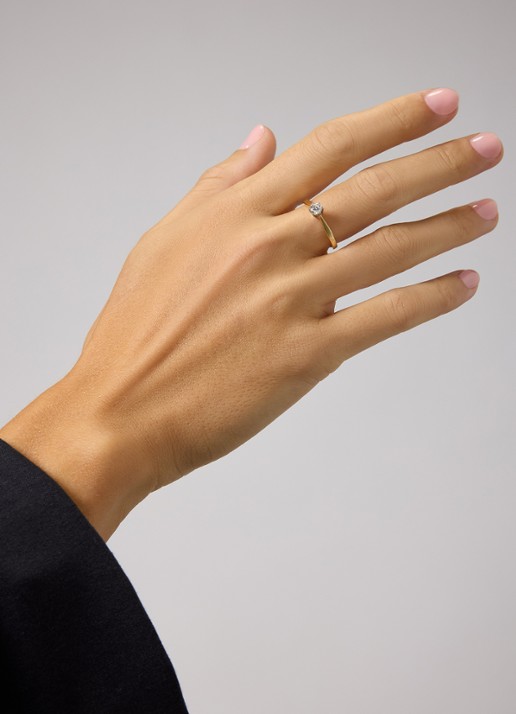 Diamond Point Witgouden solitair groeibriljant ring, 0.28 ct. 0.28 ct diamant Groeibriljant - voorkant 4 witgoud