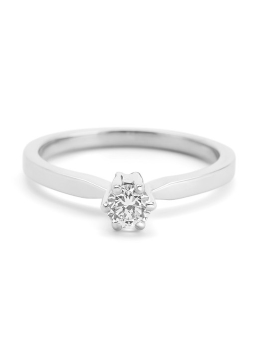 Diamond Point Witgouden solitair groeibriljant ring, 0.32 ct. 0.32 ct diamant Groeibriljant - detail 2 witgoud