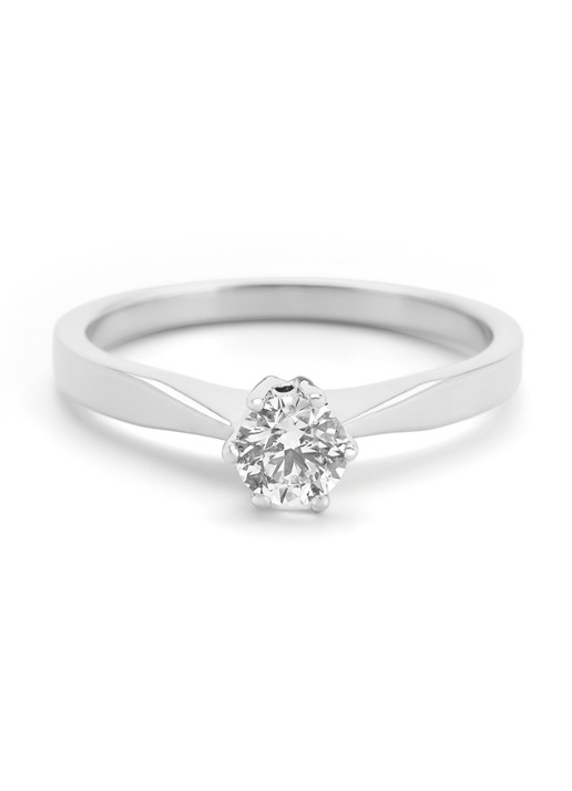 Diamond Point Witgouden solitair groeibriljant ring, 0.35 ct. 0.35 ct diamant Groeibriljant - detail 3 witgoud