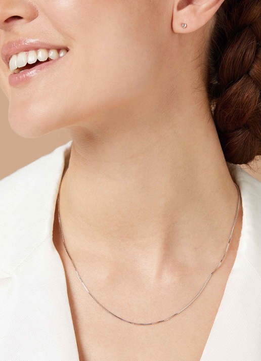 Diamond Point Witgouden venetiaans collier Timeless Treasures (45cm) - voorkant 3 witgoud