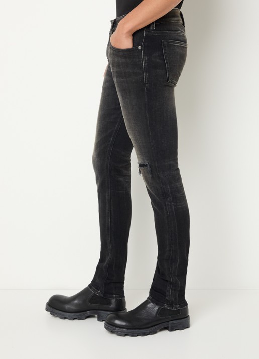 Diesel 1979 Sleenker skinny jeans met destroyed afwerking - detail 5 zwart