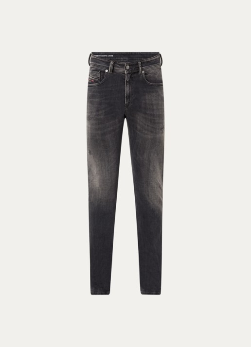 Diesel 1979 slim fit jeans met gekleurde wassing - voorkant antraciet