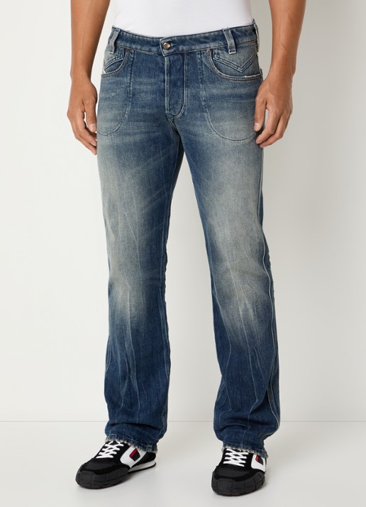 Diesel 1985 Larkee-Arc straight leg jeans met medium wassing - detail indigo