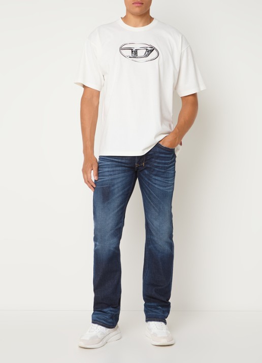 Diesel 1985 Larkee straight leg jeans met donkere wassing - voorkant 5 indigo