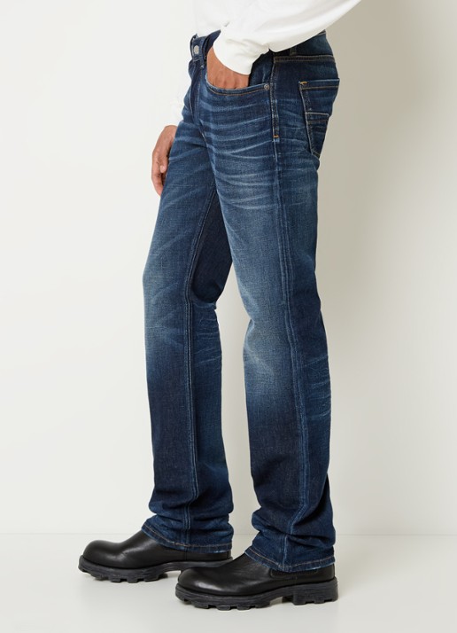 Diesel 1985 Larkee straight leg jeans met donkere wassing - detail 5 donkerblauw