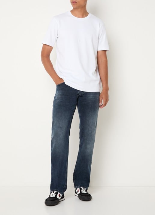 Diesel 1985 Larkee Straight leg jeans met donkere wassing - voorkant 4 indigo