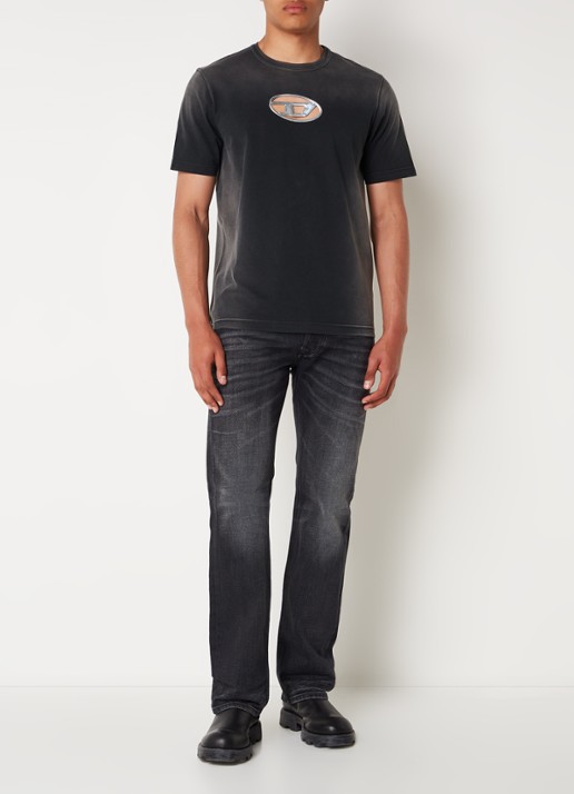 Diesel 1985 Larkee straight leg jeans met gekleurde wassing - voorkant 2 antraciet