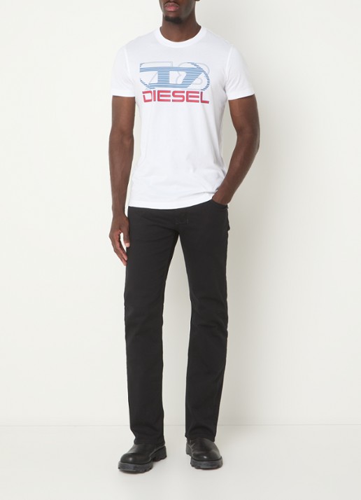 Diesel 1985 Larkee straight leg jeans met gekleurde wassing - voorkant 5 zwart