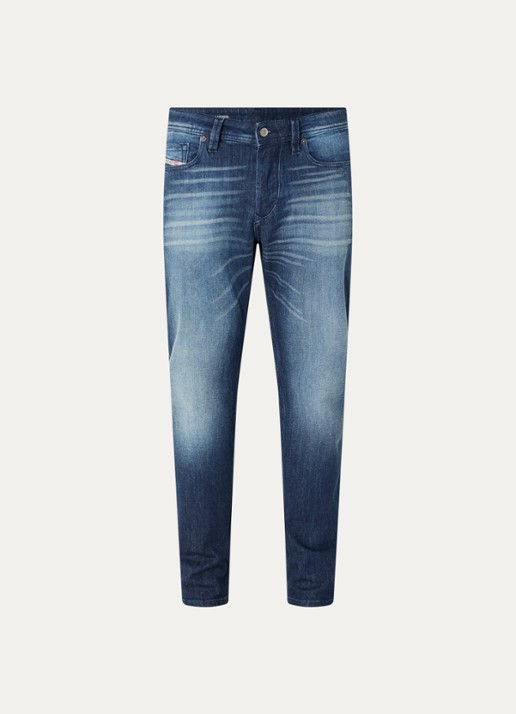 Diesel 1986 Larkee slim fit jeans met verwassen afwerking - voorkant 4 indigo
