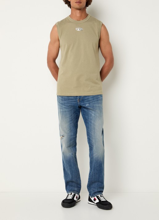 Diesel 1993 D-Vyl slim fit jeans met destroyed afwerking - voorkant 5 indigo