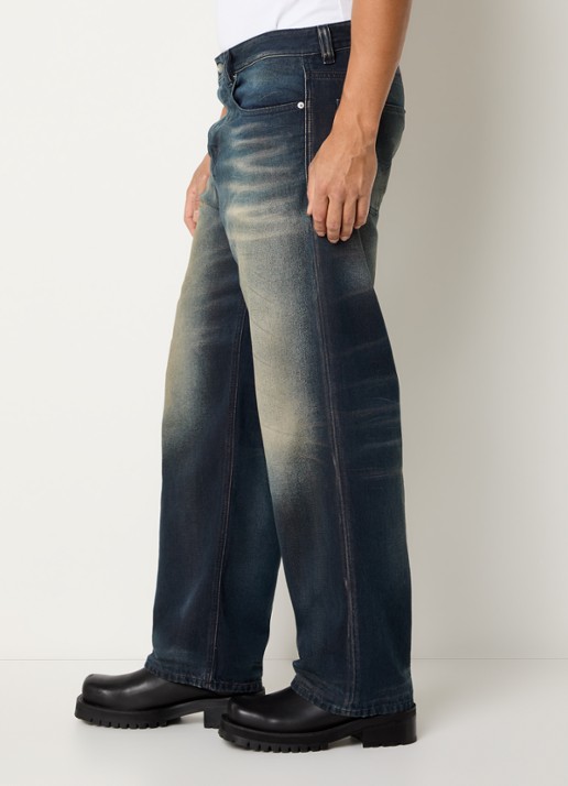 Diesel 2001 D-MACRO loose fit jeans met donkere wassing - detail 4 indigo