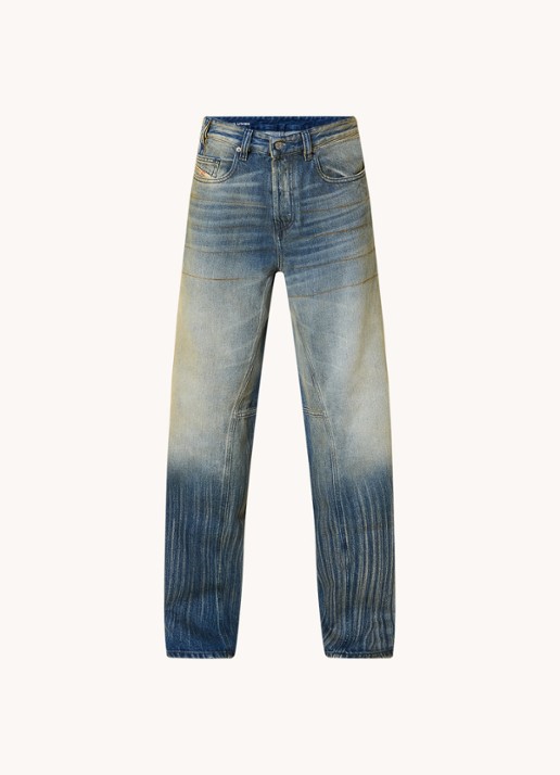 Diesel 2001 D-Macro loose fit jeans met verwassen afwerking - voorkant 2 indigo