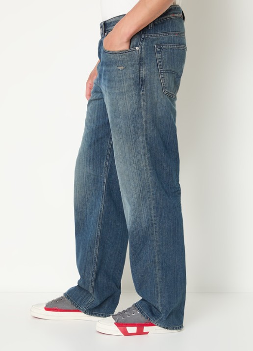 Diesel 2001 D-Macro straight leg jeans met medium wassing - detail 5 indigo
