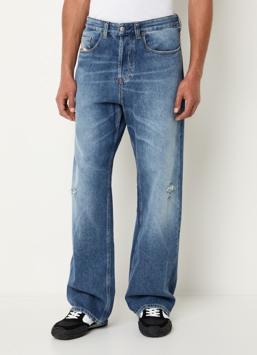 Diesel 2001 D-Macro wide leg jeans met destroyed afwerking