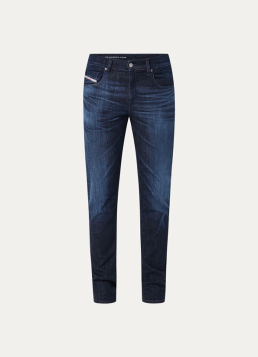 Diesel 2019 D-Strukt slim fit jeans met donkere wassing - voorkant indigo