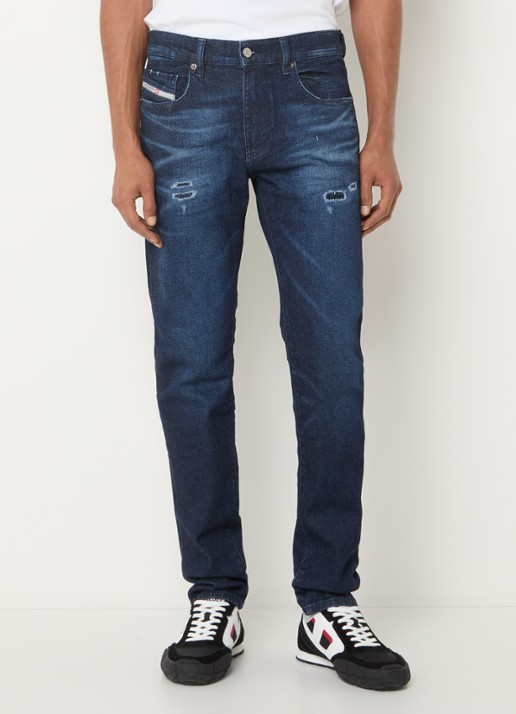 Diesel 2019 D-strukt slim fit jeans met donkere wassing - detail indigo