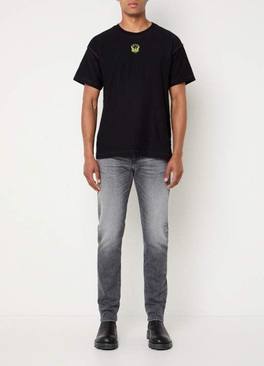 Diesel 2019 D-strukt slim fit jeans met gekleurde wassing - voorkant 2 grijs