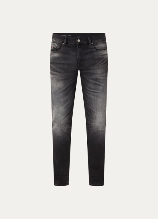 Diesel 2019 D-strukt slim fit jeans met gekleurde wassing - voorkant antraciet