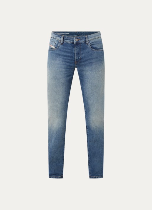 Diesel 2019 D-Strukt slim fit jeans met medium wassing - voorkant 2 indigo