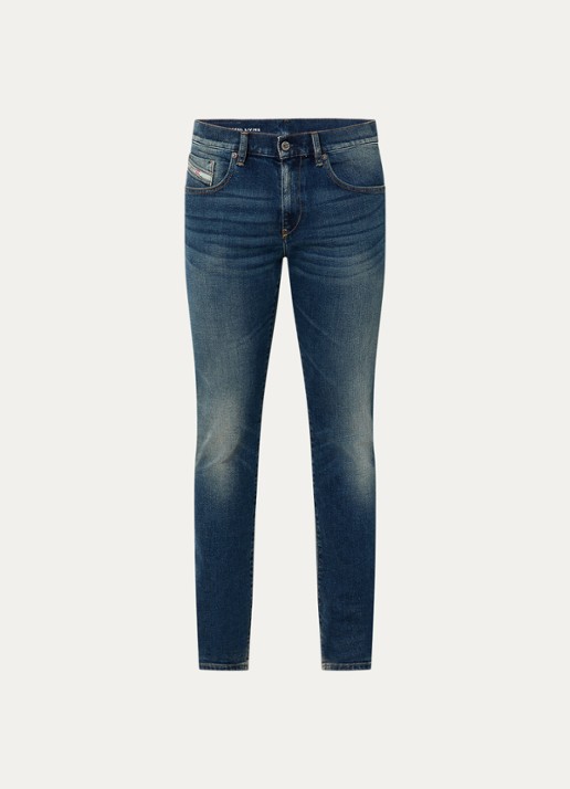 Diesel 2019 D-Strukt straight leg jeans met medium wassing - voorkant indigo